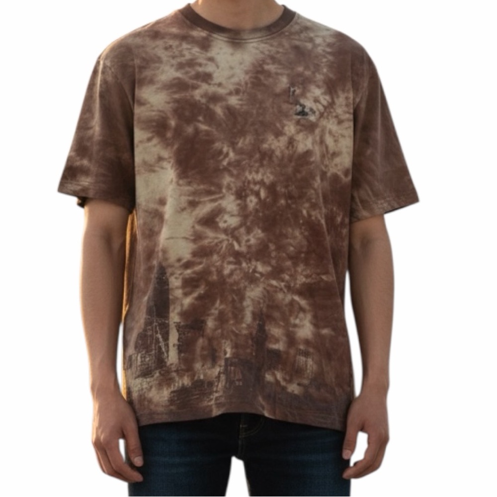 BUZZ CUTS Cityscape Brown Tie-Dye Kids Tee